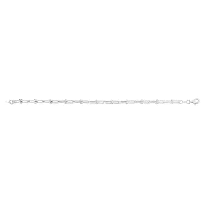 Sterling Silver Rhodium Plated Jax Link Chain (6.00 mm)
