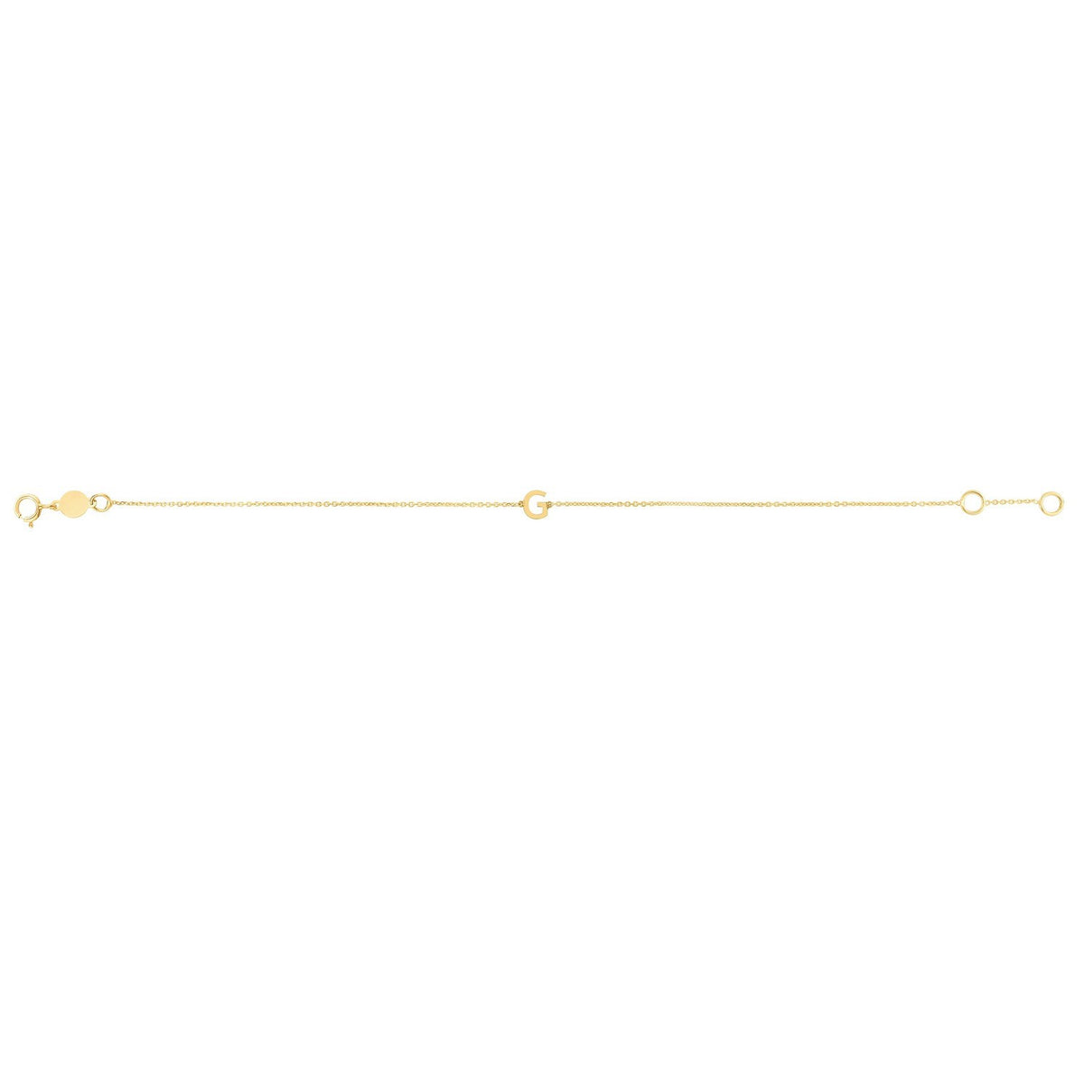 14K Yellow Gold Mini Initial G Bracelet