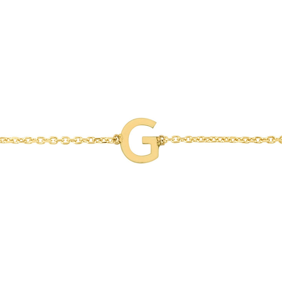 14K Yellow Gold Mini Initial G Bracelet
