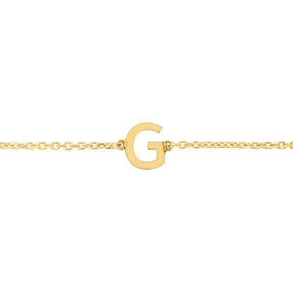 14K Yellow Gold Mini Initial G Bracelet