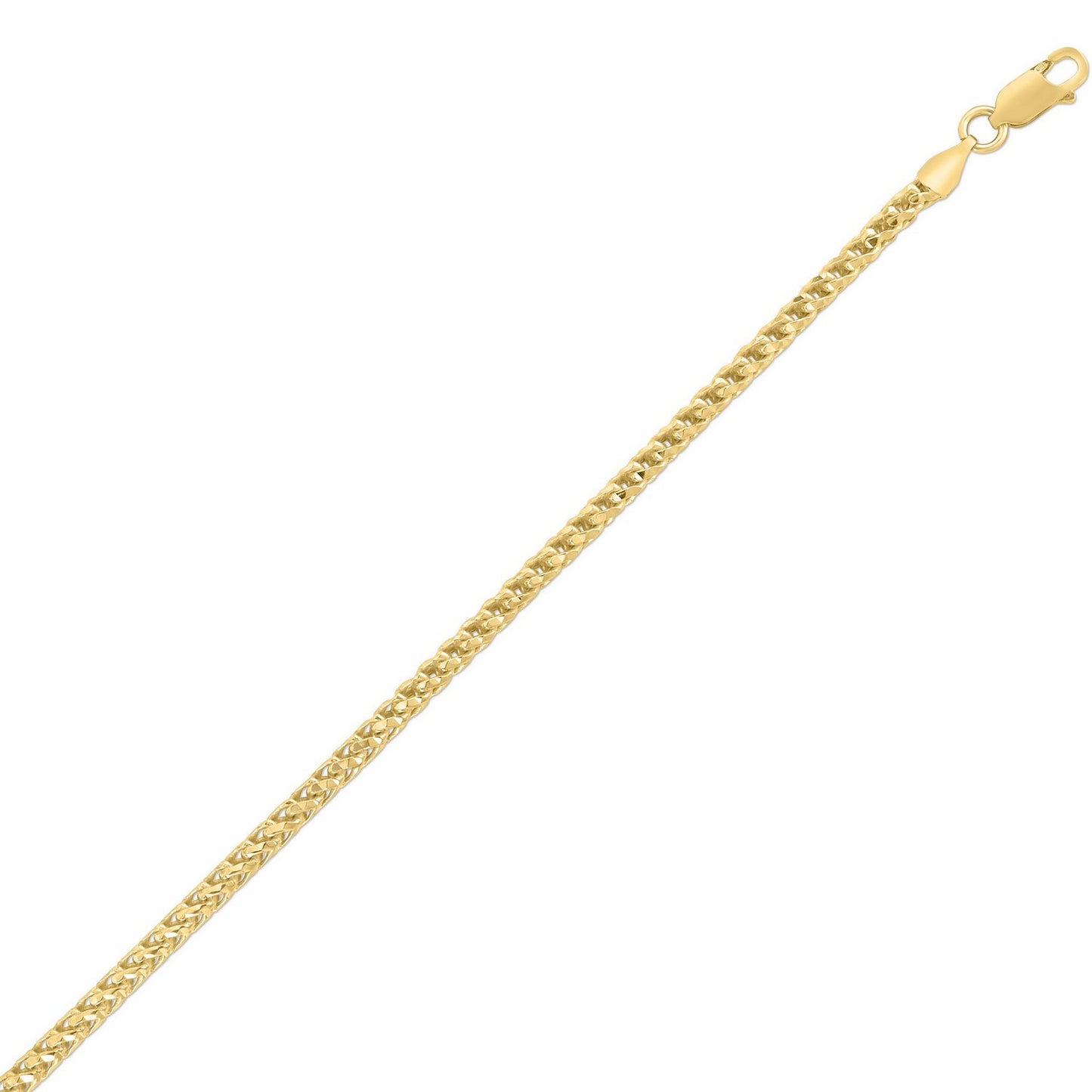 Sterling Silver Yellow Gold Plated Diamond Cut Franco Chain (3.20 mm)