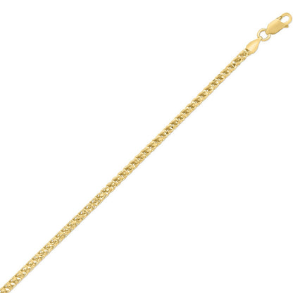 Sterling Silver Yellow Gold Plated Diamond Cut Franco Chain (3.20 mm)
