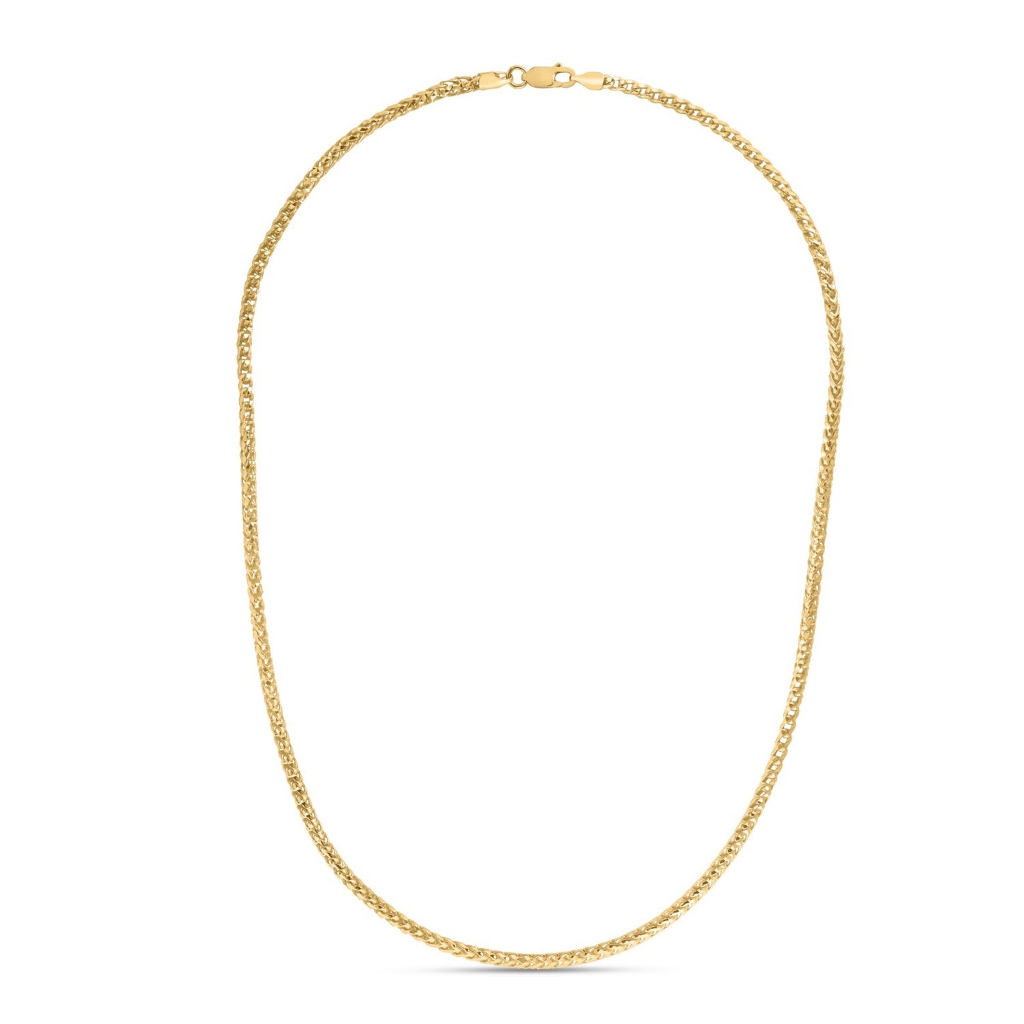 Sterling Silver Yellow Gold Plated Diamond Cut Franco Chain (3.20 mm)