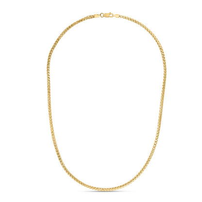 Sterling Silver Yellow Gold Plated Diamond Cut Franco Chain (3.20 mm)