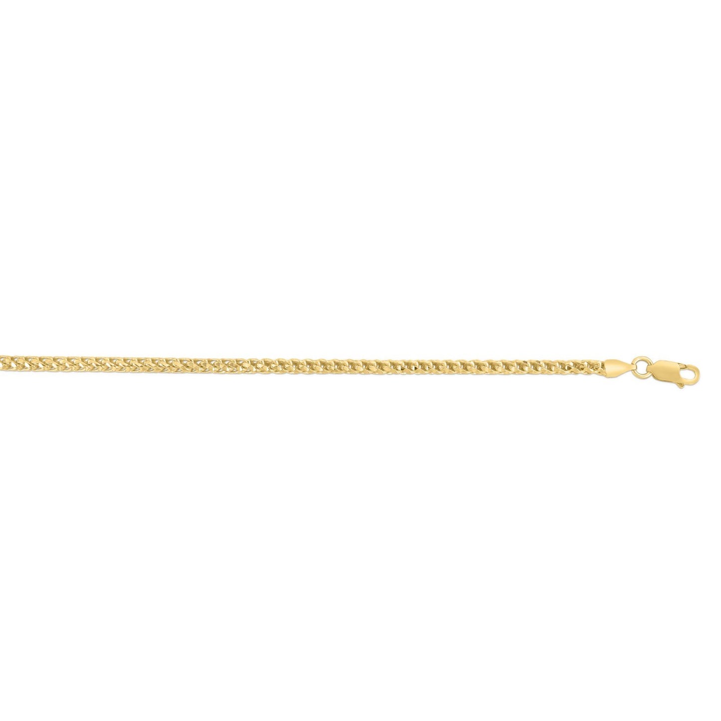 Sterling Silver Yellow Gold Plated Diamond Cut Franco Chain (3.20 mm)