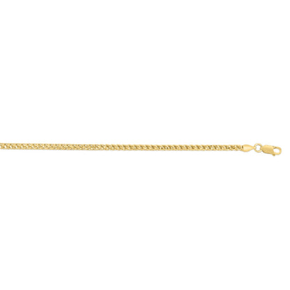 Sterling Silver Yellow Gold Plated Diamond Cut Franco Chain (3.20 mm)