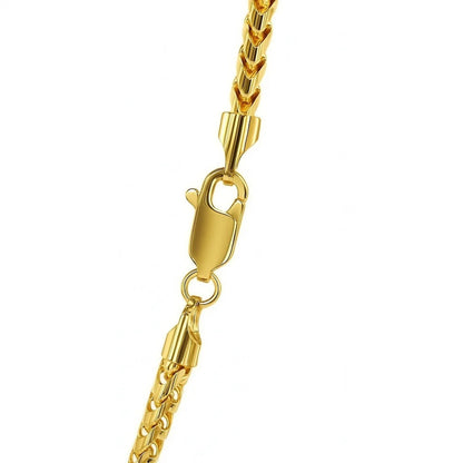 Sterling Silver Yellow Gold Plated Diamond Cut Franco Chain (3.20 mm)
