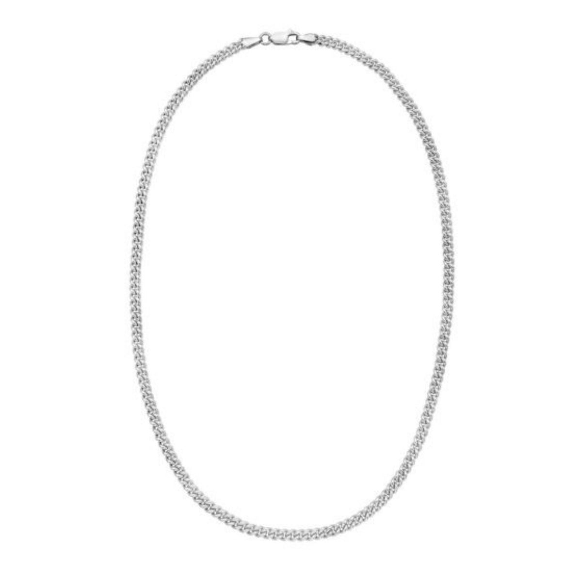 Sterling Silver Rhodium Plated Vintage Puffed Miami Cuban Chain (4.10 mm)