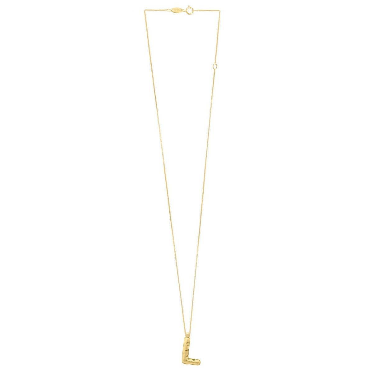 14K Yellow Gold Helium Initial L Pendant