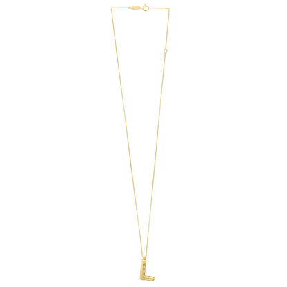 14K Yellow Gold Helium Initial L Pendant