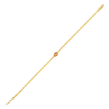 14K Yellow Gold Citrine Mirrored Chain Bracelet (2.20 mm)