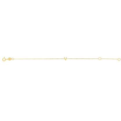 14K Yellow Gold Mini Initial V Bracelet