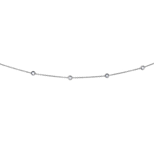 14K White Gold Diamonds by the Yard Necklace