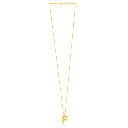 14K Yellow Gold Helium Initial F Pendant