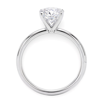 2 Carat Oval Lab Grown IGI G/VS1 Diamond Solitaire Ring in 10K White Gold