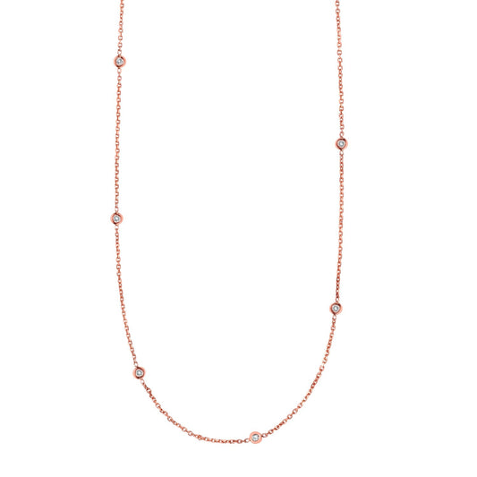14K Rose Gold Diamonds by the Yard Necklace