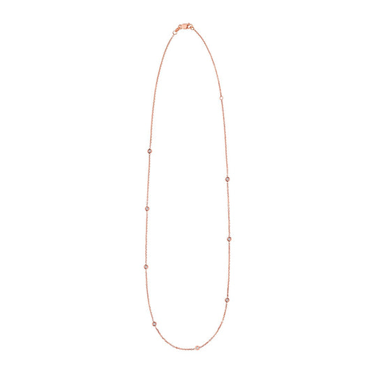 14K Rose Gold Diamonds by the Yard Necklace
