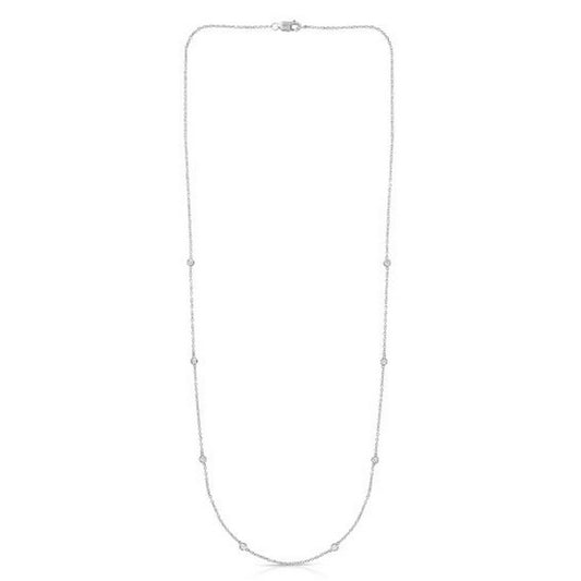 14K White Gold Diamonds by the Yard Necklace