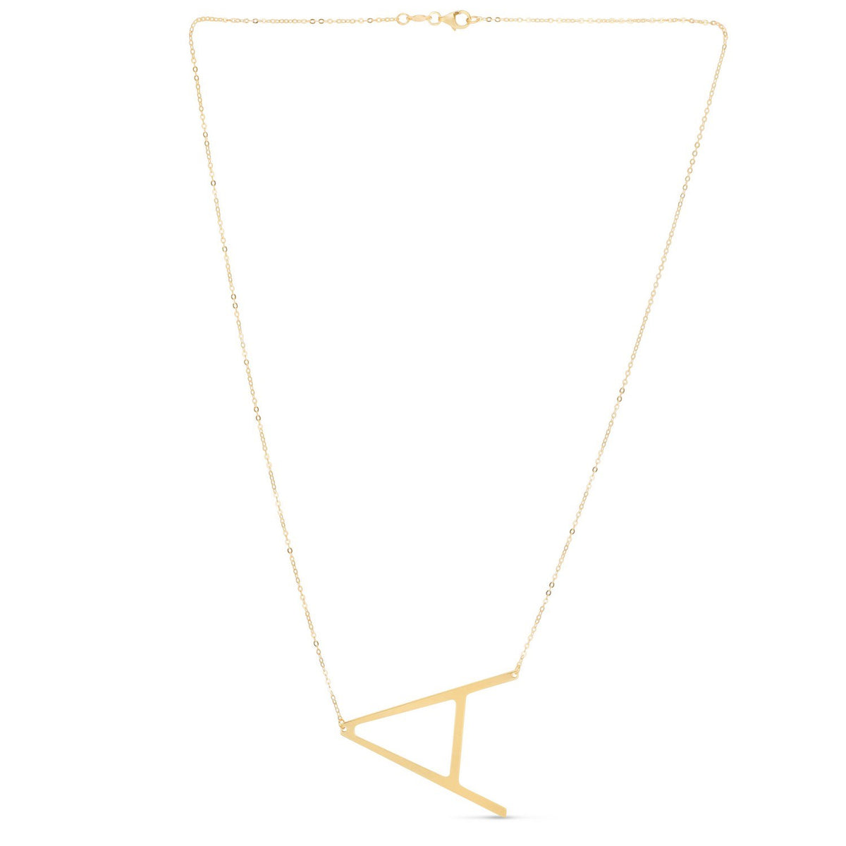 14K Yellow Gold Yours Truly Large Initial A Necklace