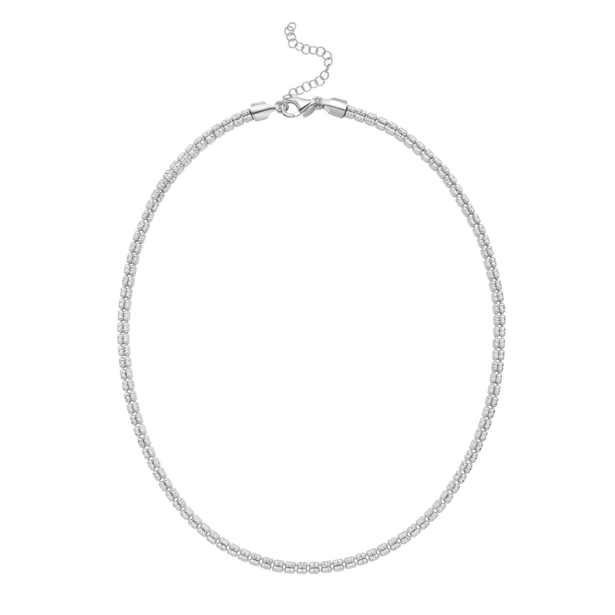 Sterling Silver Rhodium Plated Ice Barrel Chain (4.00 mm)