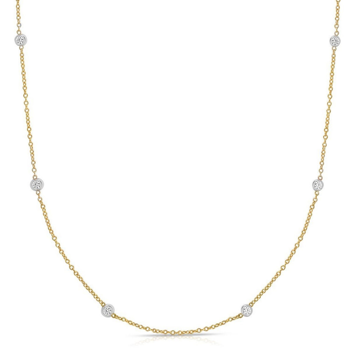14K Yellow Gold Diamonds by the Yard Necklace