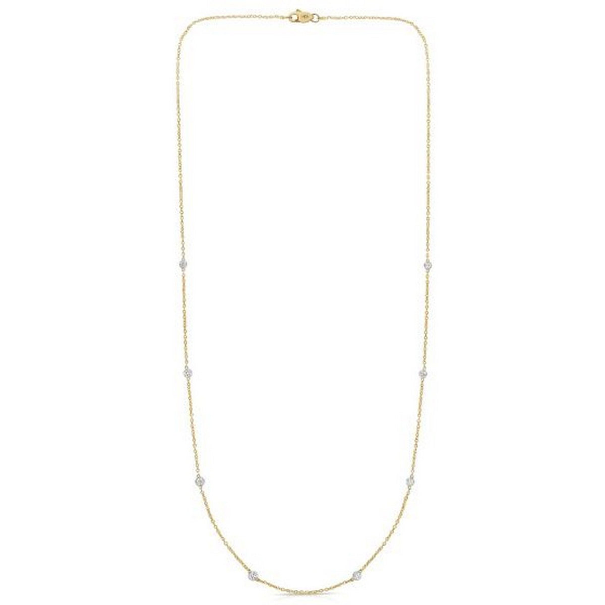 14K Yellow Gold Diamonds by the Yard Necklace