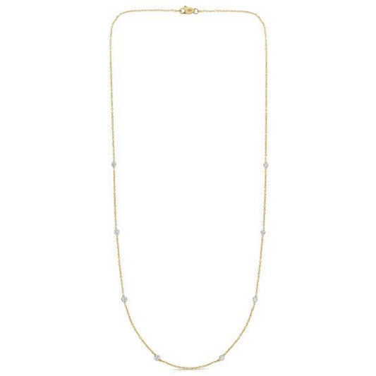14K Yellow Gold Diamonds by the Yard Necklace