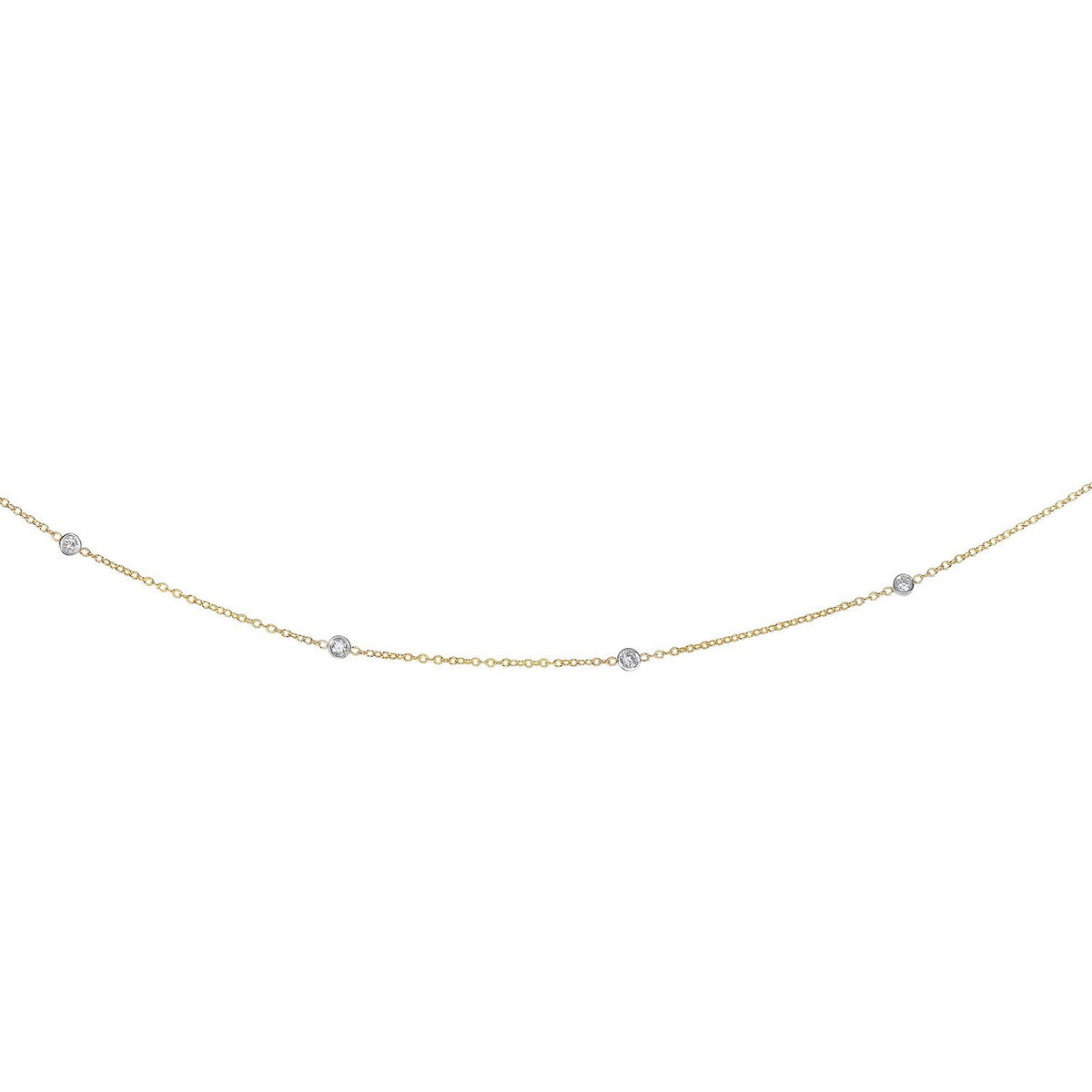 14K Yellow Gold Diamonds by the Yard Necklace