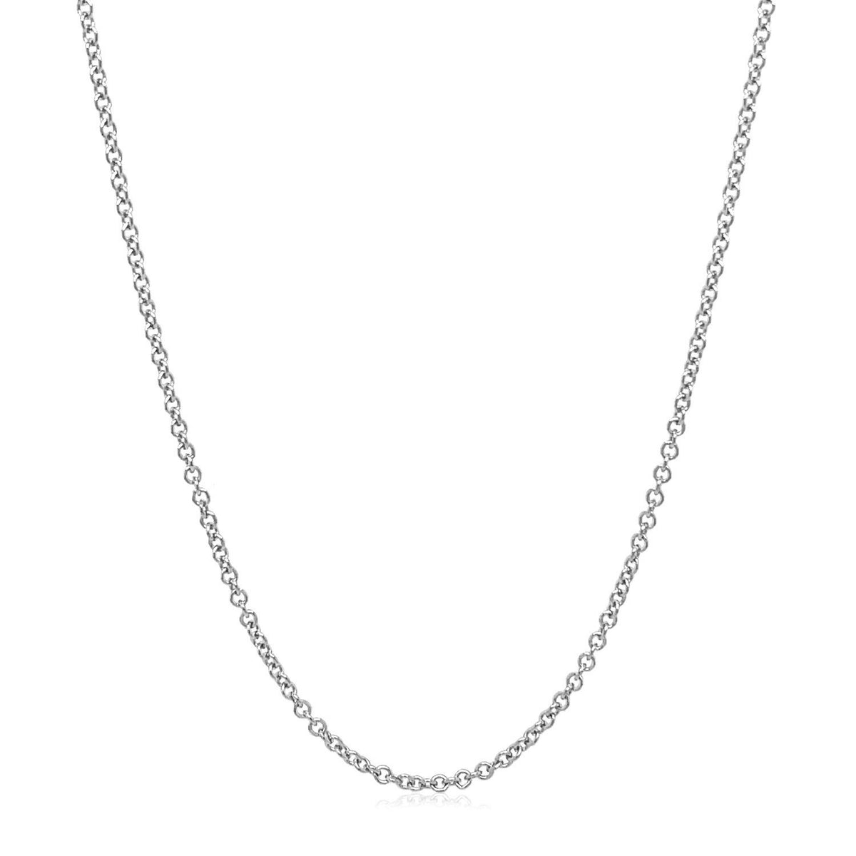 Sterling Silver Rhodium Plated Round Cable Chain (1.10 mm)