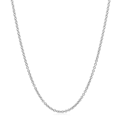 Sterling Silver Rhodium Plated Round Cable Chain (1.10 mm)