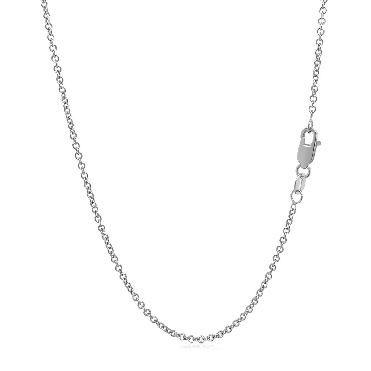 Sterling Silver Rhodium Plated Round Cable Chain (1.10 mm)