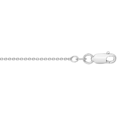Sterling Silver Rhodium Plated Round Cable Chain (1.10 mm)