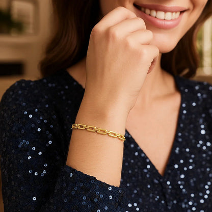 10K Yellow Gold Deco Link Bracelet