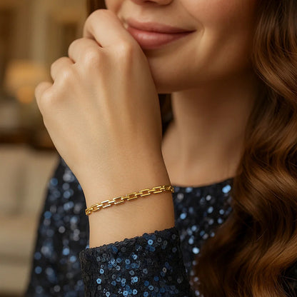 10K Yellow Gold Deco Link Bracelet