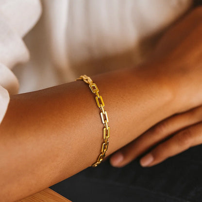 10K Yellow Gold Deco Link Bracelet