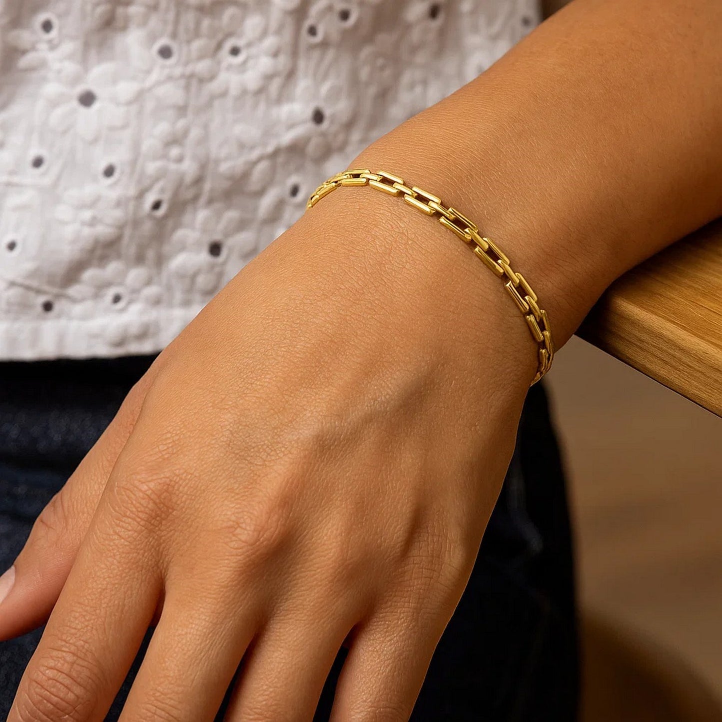 10K Yellow Gold Deco Link Bracelet