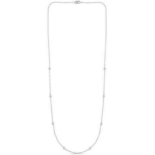 14K White Gold Diamonds by the Yard Necklace
