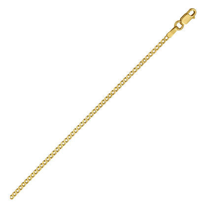 14k Yellow Gold Solid Curb Chain (2.60 mm)