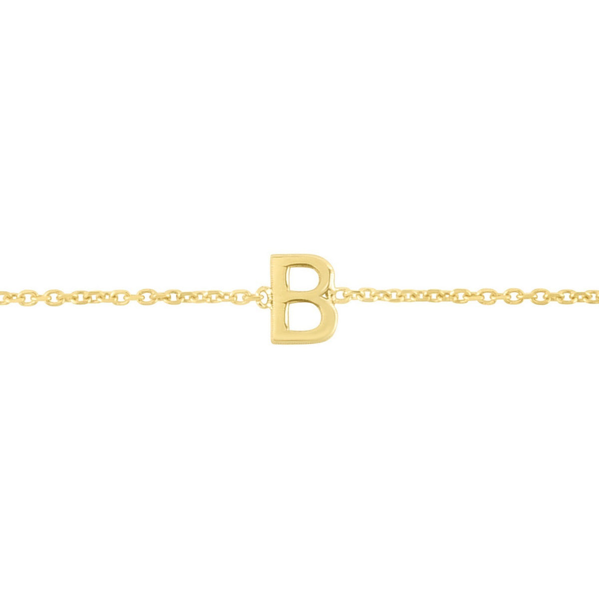 14K Yellow Gold Mini Initial B Bracelet