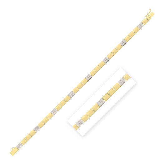 14k Yellow Gold Square Link Bracelet (5.30 mm)