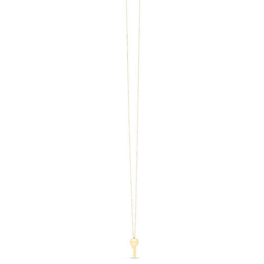 14K Yellow Gold Triple Heart Key Necklace