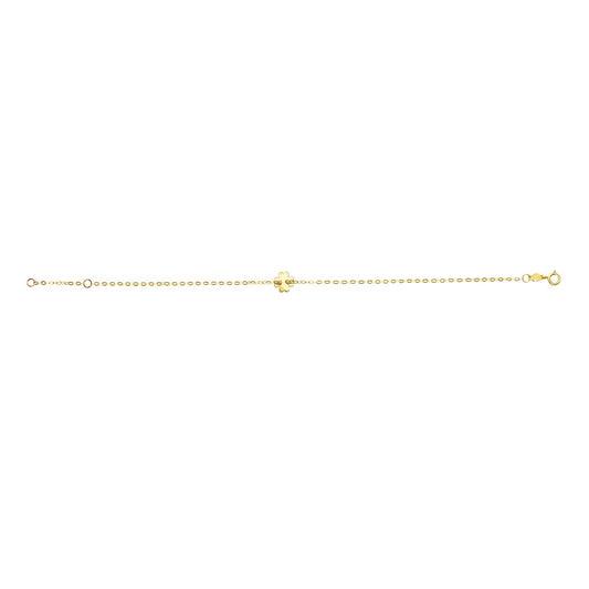 14K Yellow Gold Clover Bracelet