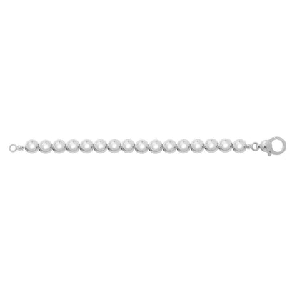 Sterling Silver Rhodium Plated Bold Bead Necklace
