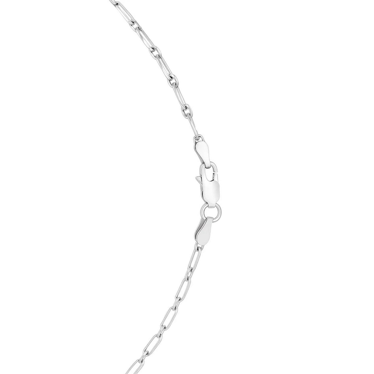 Sterling Silver Rhodium Plated Petite Alternating Paperclip Chain (2.30 mm)