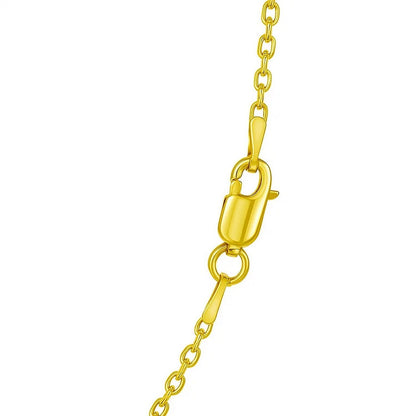 Sterling Silver Yellow Gold Plated Diamond Cut Cable Chain (1.40 mm)
