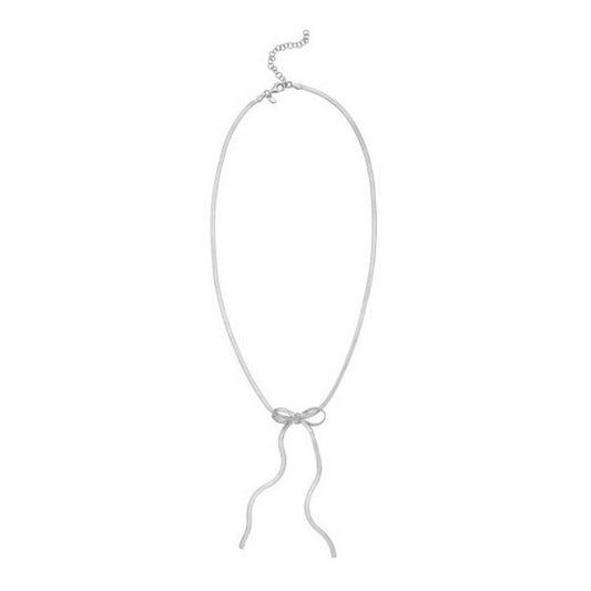 Sterling Silver Rhodium Plated Snake Bow Necklace