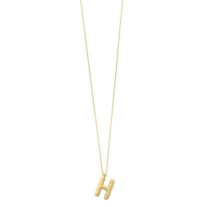 14K Yellow Gold Helium Initial H Pendant