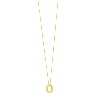 14K Yellow Gold Helium Initial O Pendant