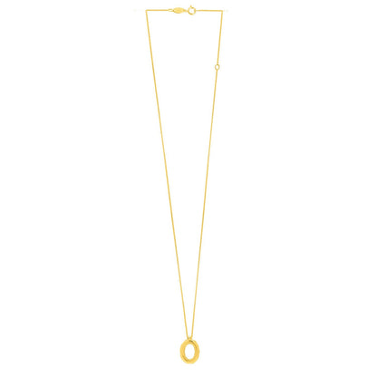 14K Yellow Gold Helium Initial O Pendant