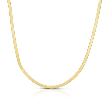 Sterling Silver Yellow Gold Plated Imperial Herringbone Chain (2.70 mm)